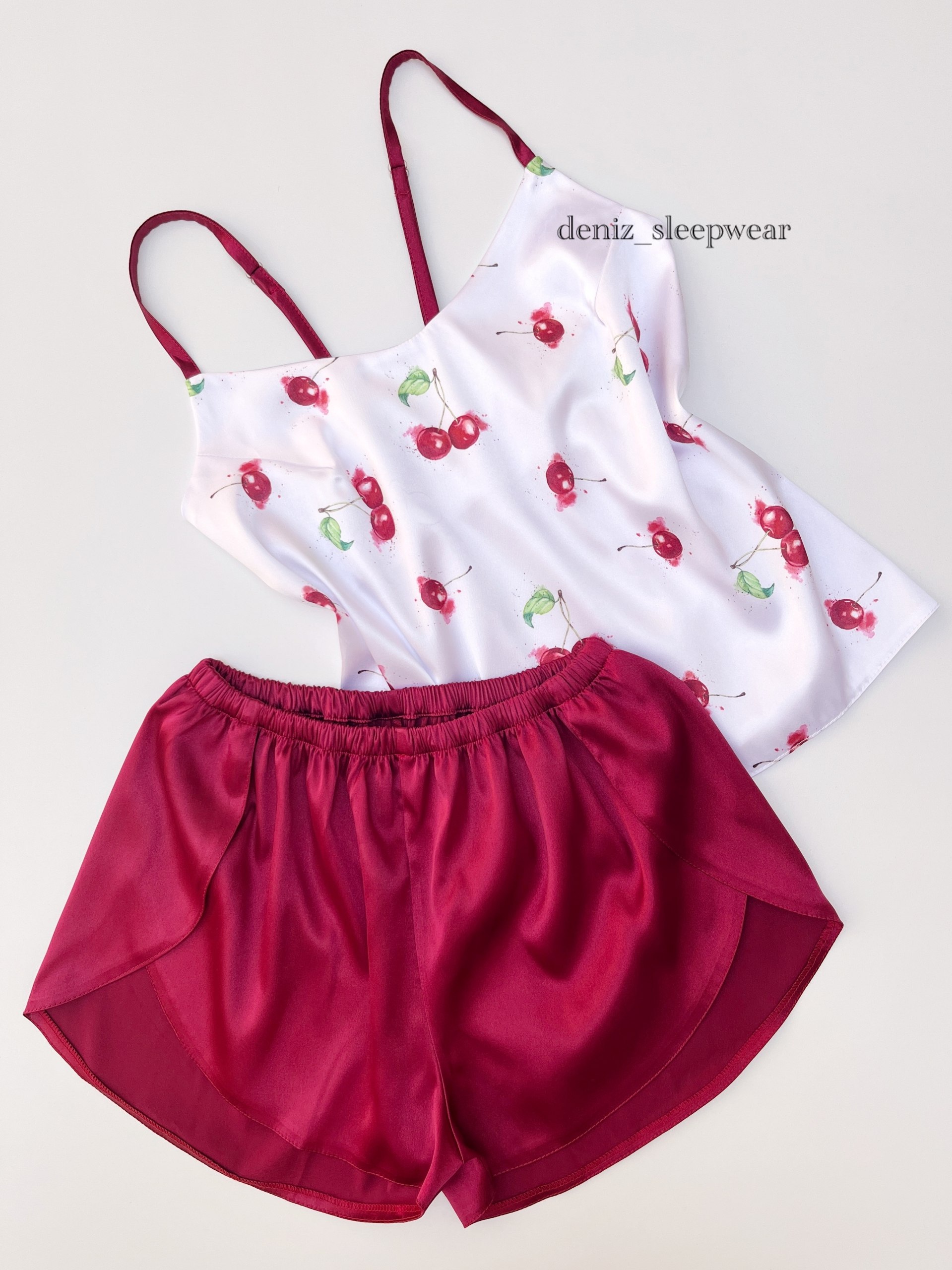 ست تاپ و شورتک ساتن